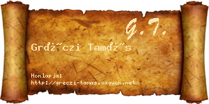Gréczi Tamás névjegykártya